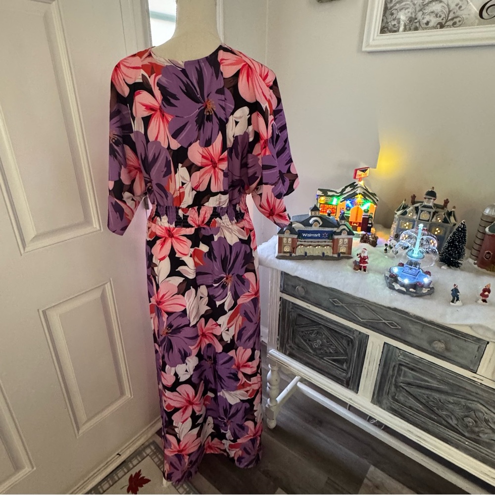 Women’s boutique floral boho split thigh maxi dress size  XL - Picture 8 of 11